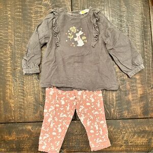 Mini Boden Corduroy Bunny Outfit - Size 6-12m